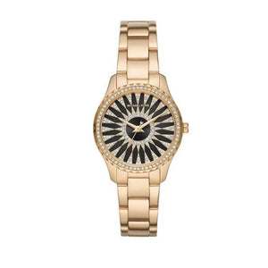 Buy Shop Michael Kors Layton Quartz Black Dial Gold Steel Strap Watch For Women - MK6892 USA Online