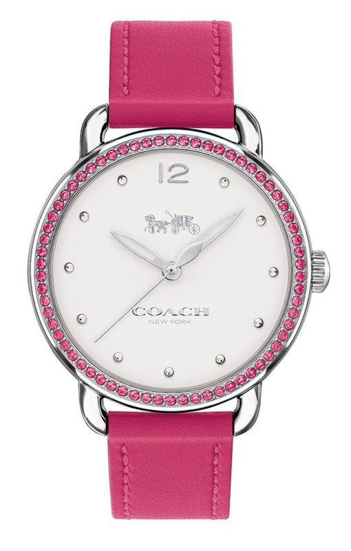 Buy Shop Coach Delancey White Dial Red Leather Strap Watch for Women - 14502879 USA Online