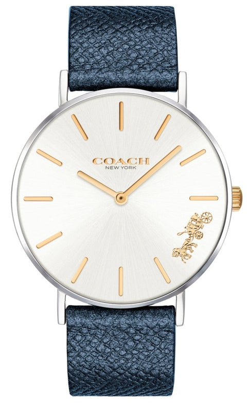 Buy Shop Coach Perry White Dial Blue Leather Strap Watch for Women - 14503156 USA Online