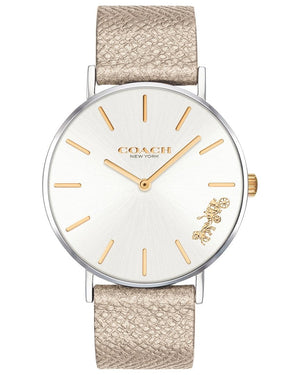 Buy Shop Coach Perry White Dial Beige Leather Strap Watch for Women - 14503157 USA Online