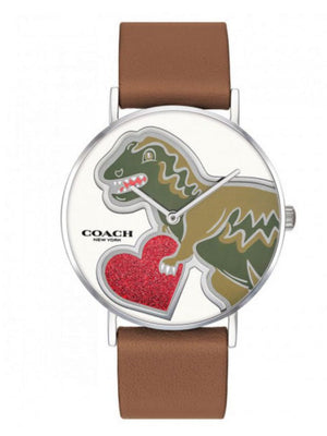 Buy Shop Coach Perry White Dial Brown Leather Strap Watch for Women - 14503514 USA Online