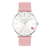 Buy Shop Coach Perry Silver Dial Pink Leather Strap Watch for Women - 14503516 USA Online