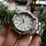 Buy Shop Tag Heuer Aquaracer Quartz White Dial Silver Steel Strap Watch for Men - WAY1111.BA0928 USA Online