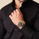 Buy Shop Maserati Epoca Chronograph Black Dial Gold Steel Strap Watch For Men - R8873618023 USA Online