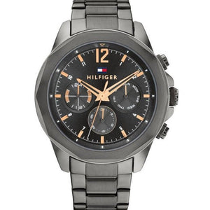 Buy Shop Tommy Hilfiger Lars Chronograph Black Dial Black Steel Strap Watch For Men - 1792061 USA Online
