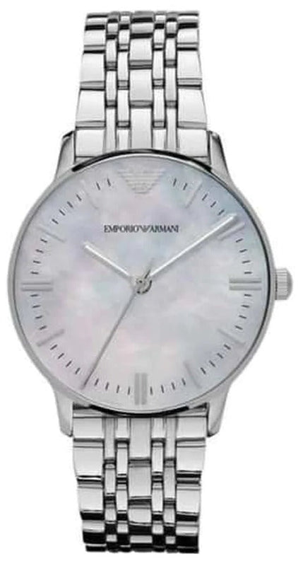 Buy Shop Emporio Armani Classic Quartz Mother of Pearl Dial Silver Steel Strap Watch For Women - AR1602 USA Online