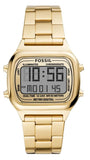 Buy Shop Fossil Retro Digital Gold Dial Gold Steel Strap Watch for Men - FS5843 USA Online
