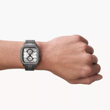 Buy Shop Fossil Inscription Multifunction Silver Dial Grey Steel Strap Watch for Men - BQ2657 USA Online