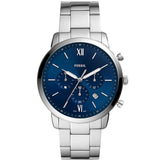 Buy Shop Fossil Neutra Chronograph Blue Dial Silver Steel Strap Watch for Men - FS5792 USA Online