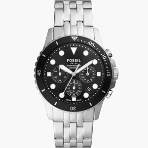 Buy Shop Fossil FB-01 Chronograph Black Dial Silver Steel Strap Watch for Men - FS5837 USA Online