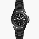 Buy Shop Fossil FB-01 Three-Hand Black Dial Black Ceramic Strap Watch for Women - CE1108 USA Online