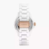 Buy Shop Fossil FB-01 Analog White Dial White Ceramic Strap Watch for Women - CE1107 USA Online