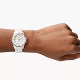 Buy Shop Fossil FB-01 Analog White Dial White Ceramic Strap Watch for Women - CE1107 USA Online