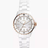 Buy Shop Fossil FB-01 Analog White Dial White Ceramic Strap Watch for Women - CE1107 USA Online