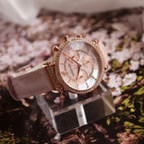 Buy Shop Swarovski Passage Chrono Pink Dial Pink Leather Strap Watch for Women - 5580352 USA Online