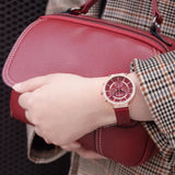 Buy Shop Swarovski Passage Chrono Red Dial Red Leather Strap Watch for Women - 5580345 USA Online