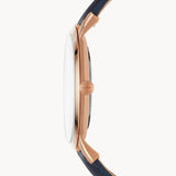 Buy Shop Fossil The Minimalist Slim White Dial Blue Leather Strap Watch for Men - FS5371 USA Online