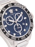 Buy Shop Versace Greca Dome Chronograph Blue Dial Silver Steel Strap Watch for Men - VE6K00323 USA Online