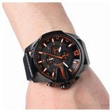 Buy Shop Diesel Mega Chief Chronograph Black Dial Black Leather Strap Watch For Men - DZ4291 USA Online