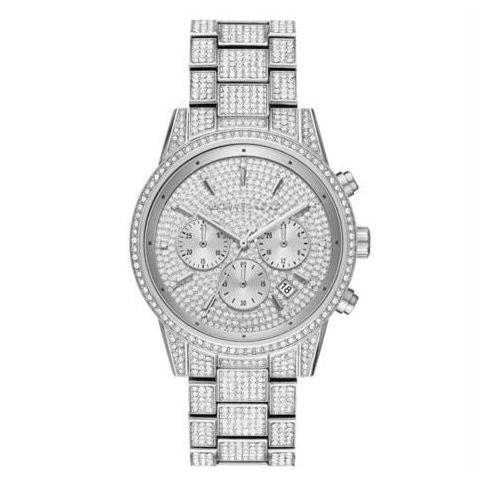 Buy Shop Michael Kors Ritz Chronograph Crystals Silver Dial Silver Steel Strap Watch for Women - MK6746 USA Online
