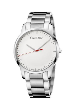 Buy Shop Calvin Klein City Quartz White Dial Silver Steel Strap Watch for Men - K2G2G1Z6 USA Online