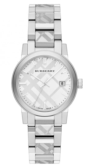 Buy Shop Burberry The City White Dial Silver Steel Strap Watch for Women - BU9144 USA Online