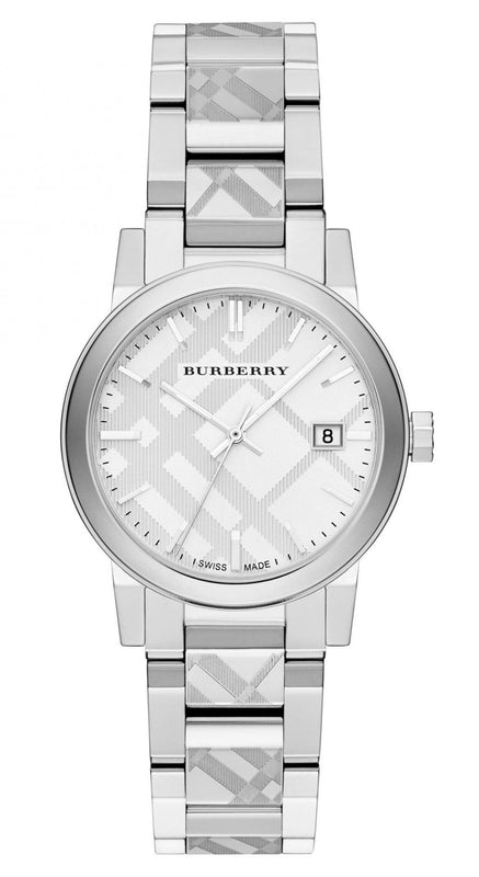 Buy Shop Burberry The City White Dial Silver Steel Strap Watch for Women - BU9144 USA Online