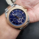 Buy Shop Fossil Machine Blue Dial Two Tone Steel Strap Watch for Men - FS5037 USA Online