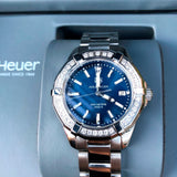 Buy Shop Tag Heuer Aquaracer Quartz Diamonds Blue Dial Silver Steel Strap Watch for Women - WAY131N.BA0748 USA Online