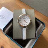 Buy Shop Fossil Classic Minute White Dial White Leather Strap Watch for Women - BQ3328 USA Online