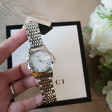 Buy Shop Gucci G Timeless Silver Dial Silver Steel Strap Watch For Women - YA126501 USA Online