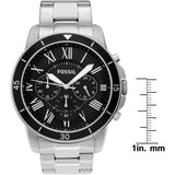 Buy Shop Fossil Grant Sport Chronograph Black Dial Silver Steel Strap Watch for Men - FS5236 USA Online