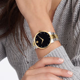 Buy Shop Movado Museum Classic Diamonds Black Dial Two Tone Steel Strap Watch for Men - 0607202 USA Online