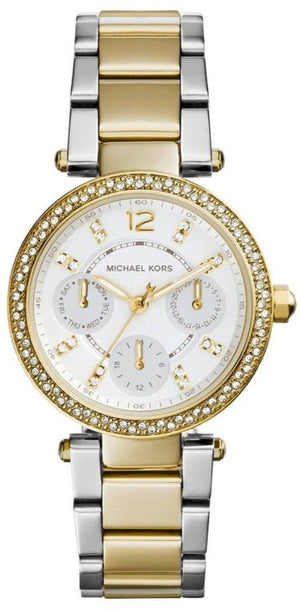 Buy Shop Michael Kors Parker White Dial Two Tone Steel Strap Watch for Women - MK6055 USA Online