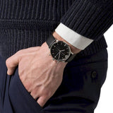 Buy Shop Emporio Armani Gianni Chronograph Black Dial Black Leather Strap Watch For Men - AR0397 USA Online