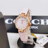 Buy Shop Coach Perry Diamonds Mother of Pearl Dial Pink Leather Strap Watch for Women - 14503190 USA Online
