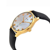 Buy Shop Gucci G-Timeless Mother of Pearl Dial Black Leather Strap Watch For Women - YA126589 USA Online