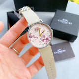 Buy Shop Coach Perry Beige Floral Dial Beige Leather Strap Watch for Women - 14503293 USA Online
