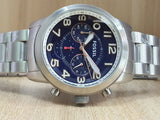 Buy Shop Fossil Pilot 54 Chronograph Navy Blue Dial Silver Steel Strap Watch for Men - FS5203 USA Online