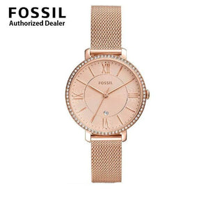 Buy Shop Fossil Jacqueline Quartz Rose Gold Dial Rose Gold Mesh Strap Watch for Women - ES4628 USA Online