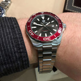 Buy Shop Tag Heuer Aquaracer Black Dial Silver Steel Strap Watch for Men - WAY101B.BA0746 USA Online