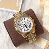Buy Shop Michael Kors Cooper Chronograph White Dial Gold Steel Strap Watch For Women - MK5916 USA Online