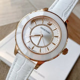 Buy Shop Swarovski Octea Lux White Dial White Leather Strap Watch for Women - 5414416 USA Online