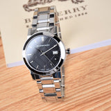 Buy Shop Burberry The City Black Dial Silver Steel Strap Watch for Women - BU9101 USA Online