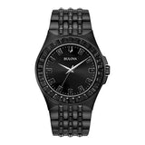 Bulova Crystal Collection Phantom Black Dial Black Steel Strap Watch for Men - 98A240