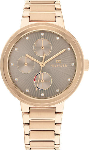 Buy Shop Tommy Hilfiger Joy Chronograph Gold Dial Gold Steel Strap Watch For Women - 1782533 USA Online