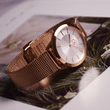 Buy Shop Calvin Klein Minimal White Dial Rose Gold Mesh Bracelet Watch for Women - K3M22626 USA Online