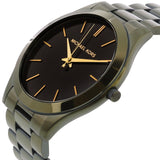 Buy Shop Michael Kors Slim Runway Quartz Black Dial Green Steel Strap Watch For Men - MK8715 USA Online