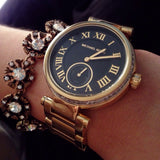 Buy Shop Michael Kors Skylar Black Dial Gold Steel Strap Watch for Women - MK5989 USA Online