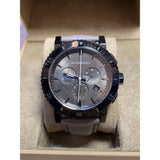 Buy Shop Burberry The City Chronograph Ion Plated Grey Dial Grey Leather Strap Watch for Men - BU9384 USA Online
